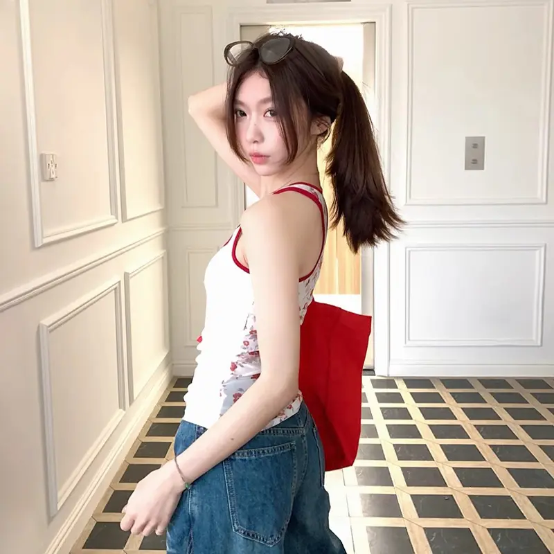 Casual Office Lady American Spice Girls Vest Panelled Slim All-match Simple Women Tanks 2025 New Literary Exquisite Camis