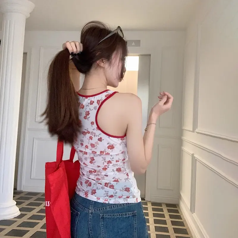 Casual Office Lady American Spice Girls Vest Panelled Slim All-match Simple Women Tanks 2025 New Literary Exquisite Camis