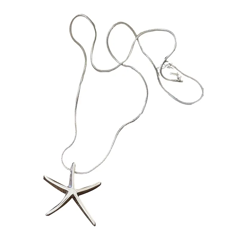 Simple Metal Starfish Pendant Necklaces For Women Men Fashion Star Neck Chain Summer Wedding Party Jewelry Gifts