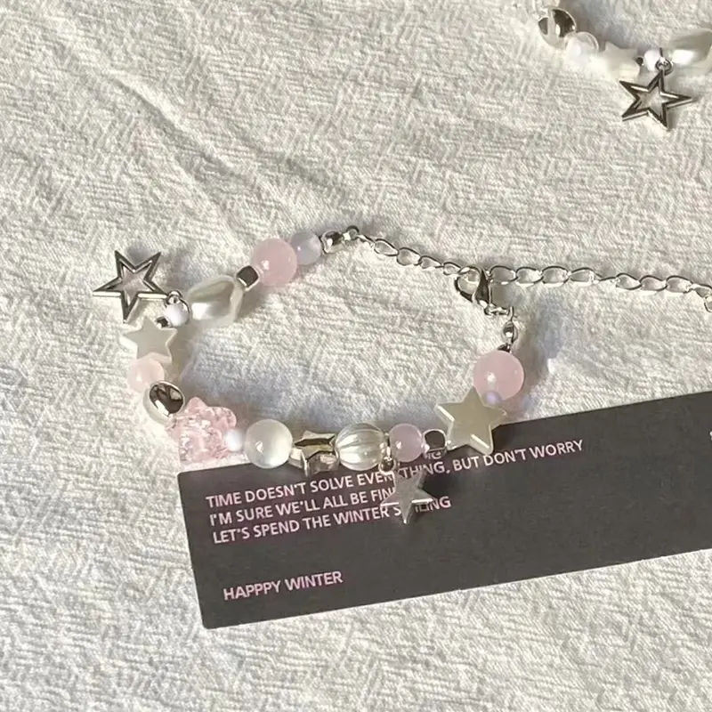 Light Luxury Exquisite Five-Pointed Star Beaded Bracelet For Women Men Fashion Sweet Cool Adjustable Couple Bracelet Gifts