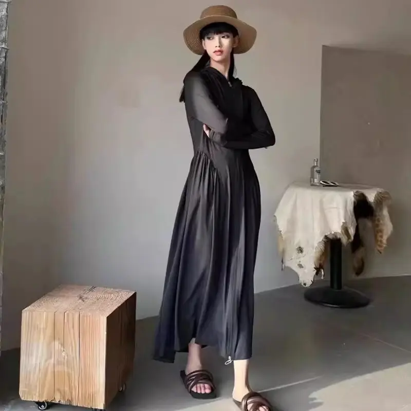 Ice Silk Sunscreen Long Hoodie Sun Protection Capes Summer Accessories Anti UV Full Body Skirt Anti UV Long Skirt Jacket