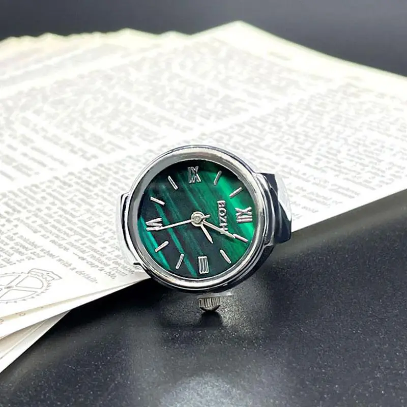 Hot Selling Finger Watch Ring Creative Movement Fashion Accessories Vintage Alloy Shell Quartz Watch Men Jewelry Women Gift