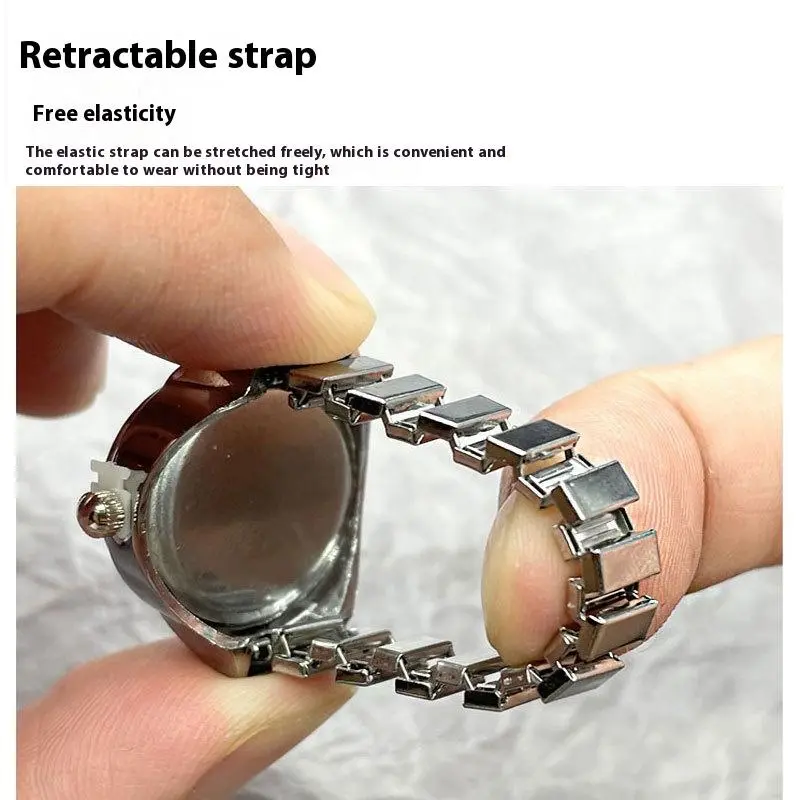 Hot Selling Finger Watch Ring Creative Movement Fashion Accessories Vintage Alloy Shell Quartz Watch Men Jewelry Women Gift