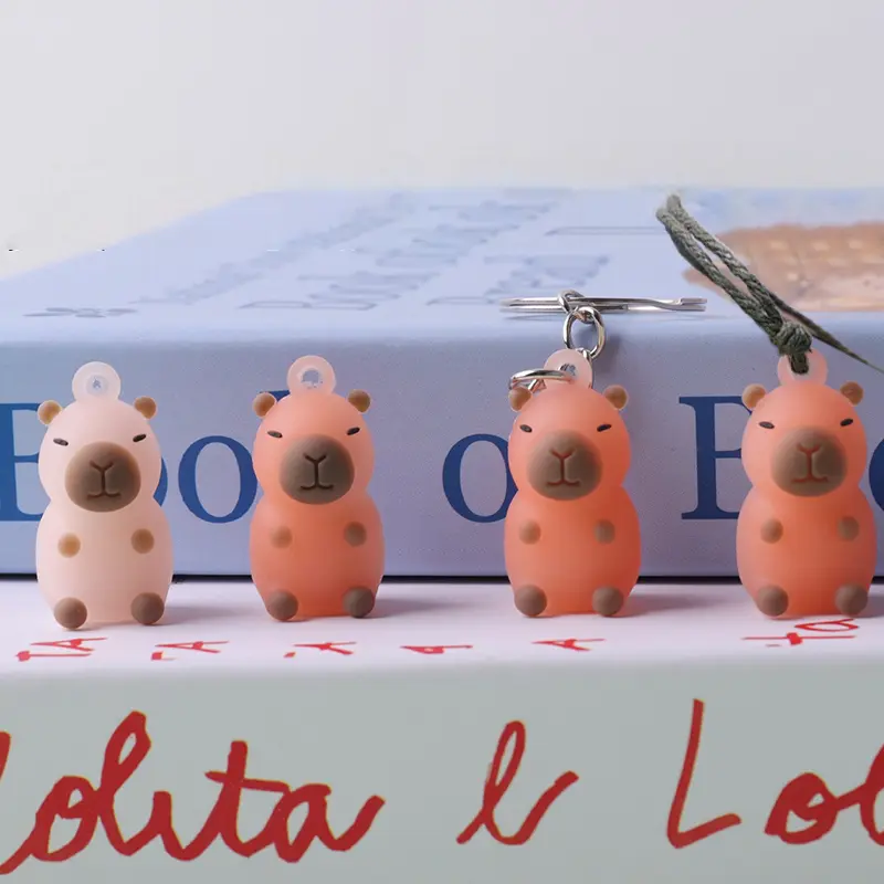 Cartoon Capibara Color Changing Keychain Pendant Backpack Charm Kids Toys Accessories Gift