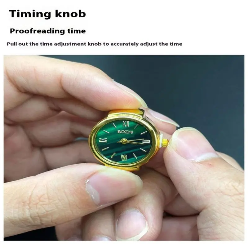 Hot Selling Finger Watch Ring Creative Movement Fashion Accessories Vintage Alloy Shell Quartz Watch Men Jewelry Women Gift