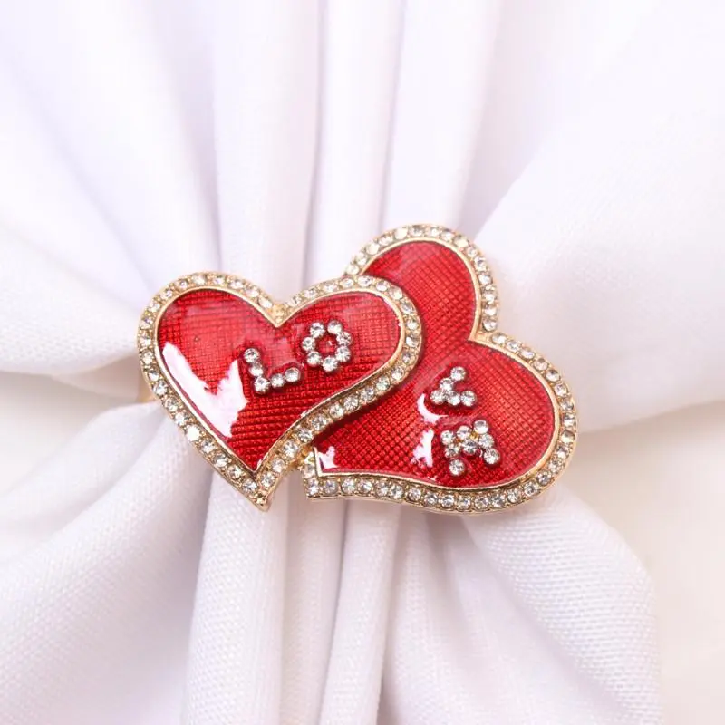Fashion Rhinestone Double Heart Brooch For Women Clothing Coat Jewelry Accessories Gifts