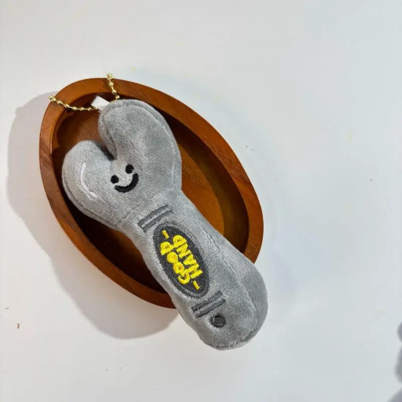 Wrench Plush Toy Keychain Cartoon Tool Soft Stuffed Doll Pendant Car Key Ring Backpack Bag Decor Kid Gift