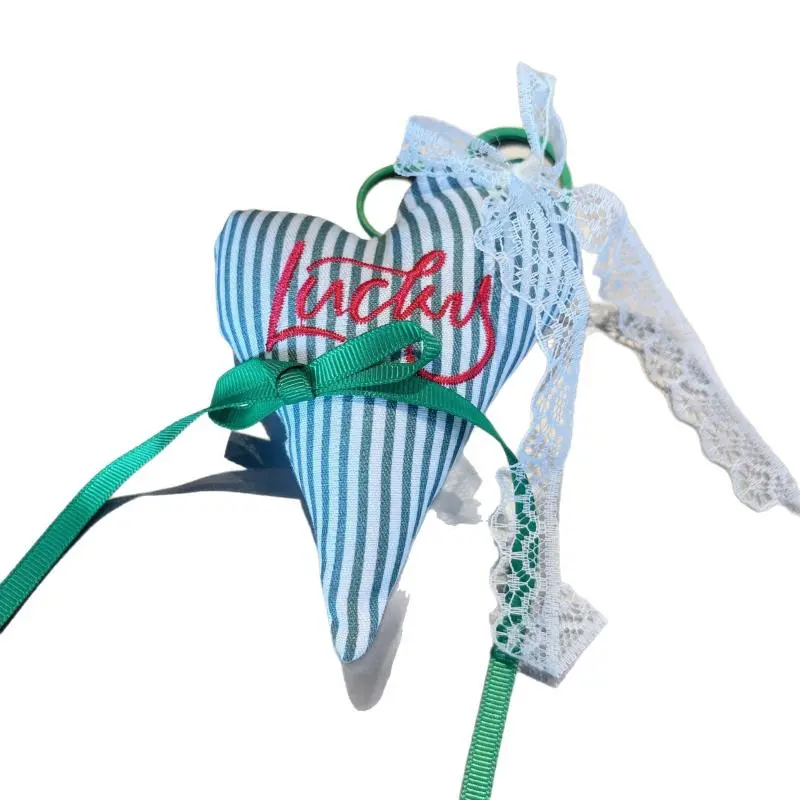 1PC Colorful Ribbons, Lace, Bows, Heart-shaped Keychains, Fashionable Bag Pendants