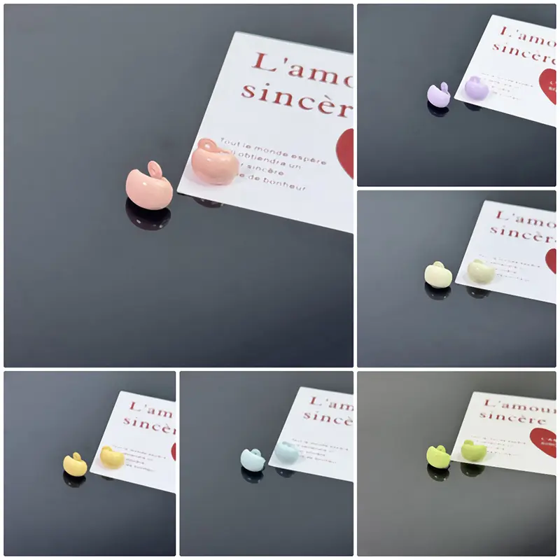 Green Pink Enamel Petal Flower Stud Earrings For Women Stainless Steel Exquisite Spring Summer Daily Trending Jewelry