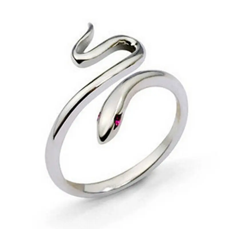 Hot 925 Sterling Fashion Silver Lady Ring Finger Opening Adjustable Snake New 17mm