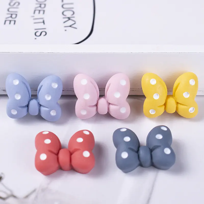 10pcs Cartoon Bow Cute Resin Series Jewelry Making DIY Home Decoration Accessories