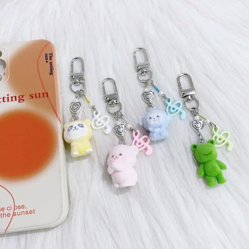 1 Piece Girl Handbag Charms Pendant Cute Plush Cartoon Animal Fish Keychain Women's Car Key Ring Student Decoration Gift