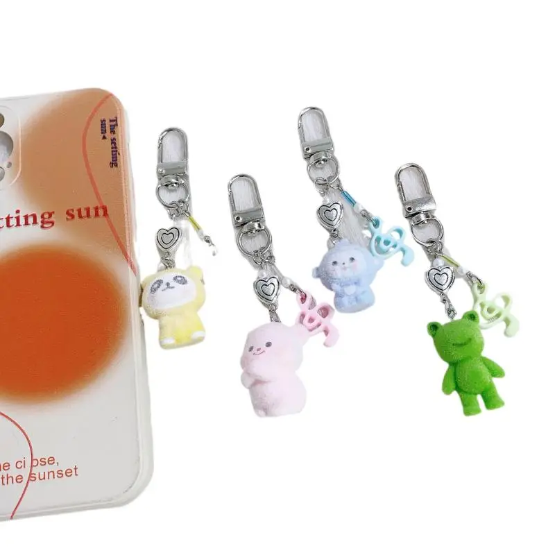 1 Piece Girl Handbag Charms Pendant Cute Plush Cartoon Animal Fish Keychain Women's Car Key Ring Student Decoration Gift
