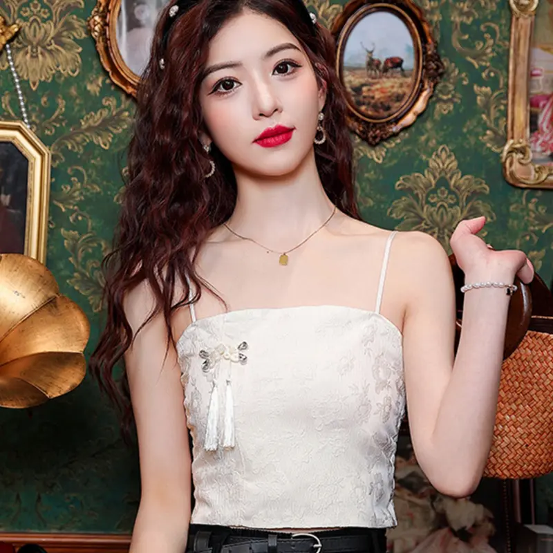 New Chinese Style Small Camisole Women's Summer Outerwear Sleeveless Short Tops