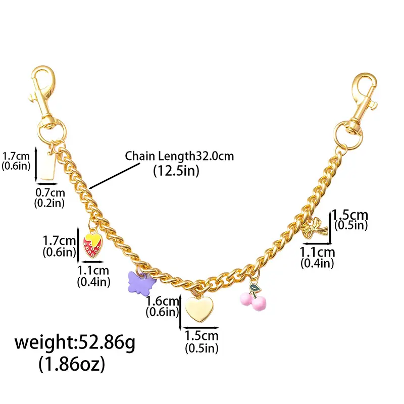 Fashion Women DIY Pink Strawberry Bag Pendant Exquisite Cherry Keychain School Student Bag Charm Mother's Day Gift Bag Accessory