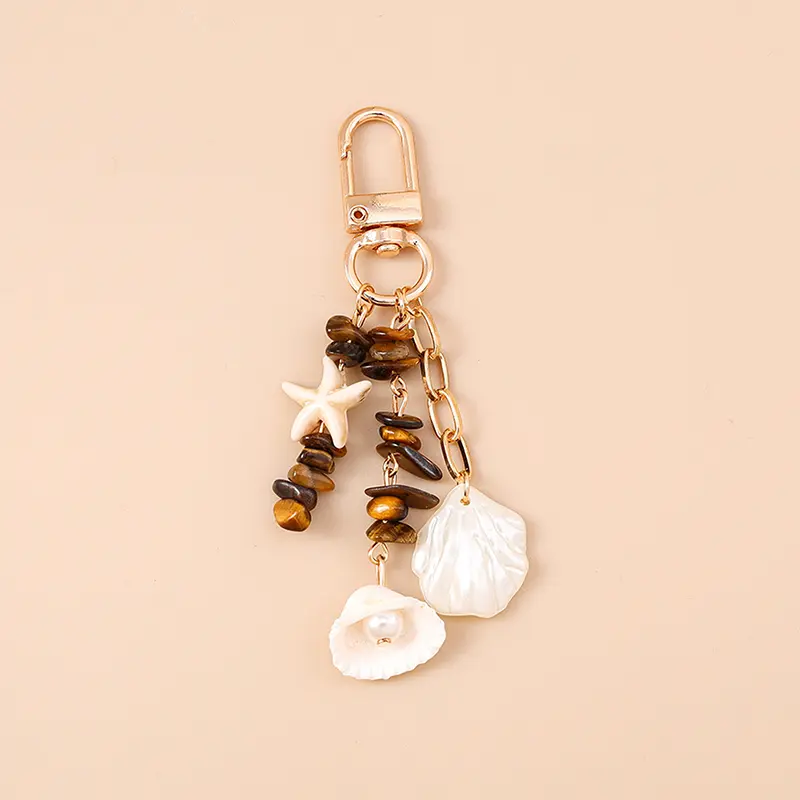 Shell Pearl Heart Keychain Rhinestone Heart Charm Pendant Keyring Jewelry For Girl Women Gift Bag Decoration