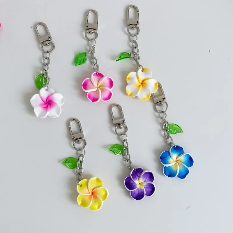 1 Piece Cute Sunflower Keychain Women Girls Cartoon Colorful Flower Key Chain Car Pendant Accessories Gift