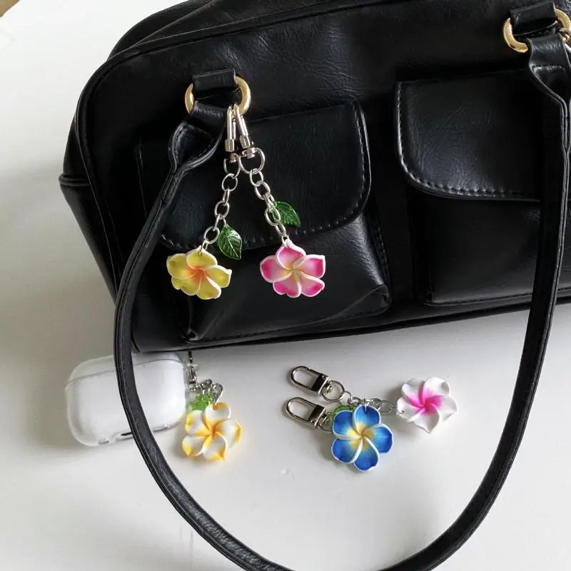 1 Piece Cute Sunflower Keychain Women Girls Cartoon Colorful Flower Key Chain Car Pendant Accessories Gift