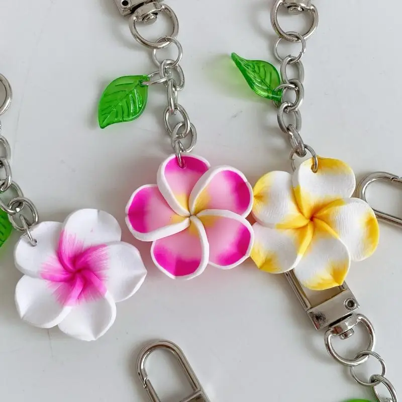 1 Piece Cute Sunflower Keychain Women Girls Cartoon Colorful Flower Key Chain Car Pendant Accessories Gift