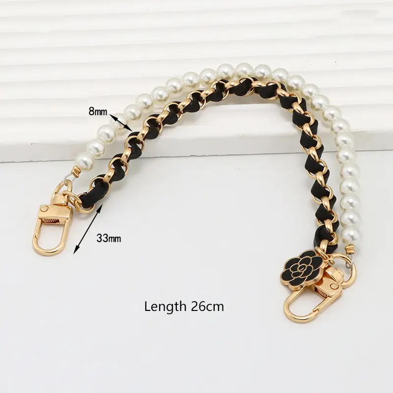 Small Fragrant Wind Mobile Phone Chain Pendant Pearl Chain Through Leather Mobile Phone Pendant