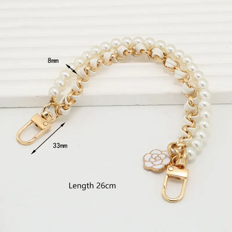 Small Fragrant Wind Mobile Phone Chain Pendant Pearl Chain Through Leather Mobile Phone Pendant