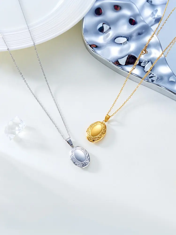 Stainless Steel Openable Locket Pendant Necklace For Women Photo Box Heart Charm Chain Zircon Collar Jewelry Family Lover Gift