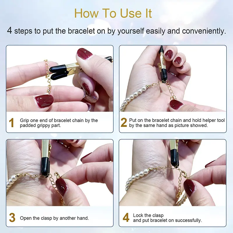 3Pcs Bracelet Helper Tool - Quick Release Fastening Helpers Tool Hooks For Jewelry, Watch, Chain Bracelet Wearing