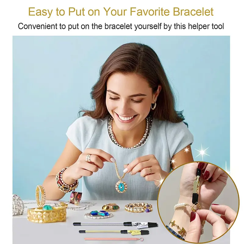 3Pcs Bracelet Helper Tool - Quick Release Fastening Helpers Tool Hooks For Jewelry, Watch, Chain Bracelet Wearing