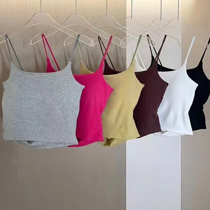 Fashionable And Casual Sexy Backless Solid Color Camisole (With Chest Pad) For Women