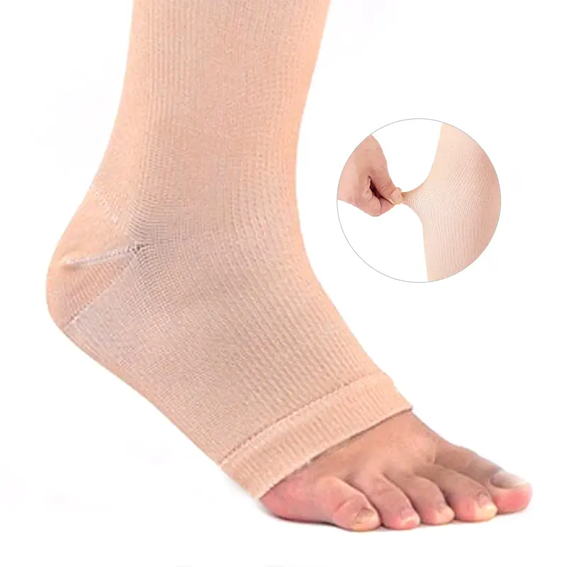 Open Toe Knee-High Medical Compression Stockings Varicose Veins Stocking Compression Brace Wrap Shaping for Women Men 18-21mm