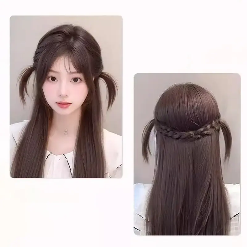 Braided Ponytail Synthetic Extension With Hairpin Straight Wrap Around Hair Extensions Ponytail Natural Soft Hair