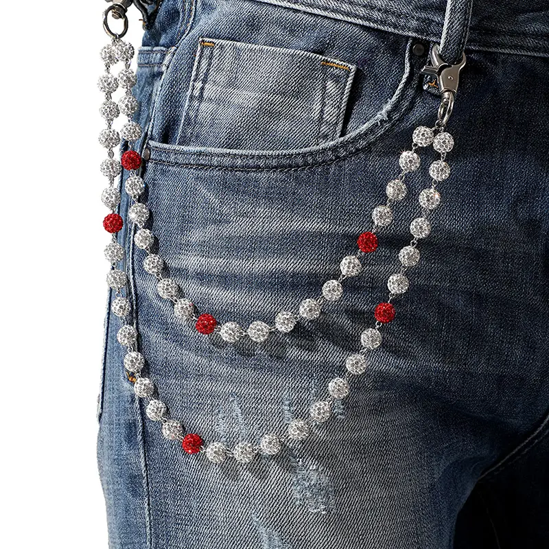 Quality Hip-Hop Trousers Chain with Ball Beads; Unisex Waist Accessory for Jeans; Fashionable Clothing Chain Gift