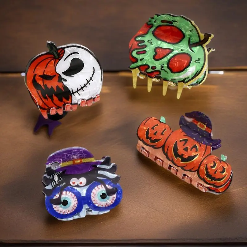 Halloween Jack Pumpkin Hair Clip Shark Mouth Apple Face Cross-Border Festival Headwear Korean Style Hair Accessories For Kids