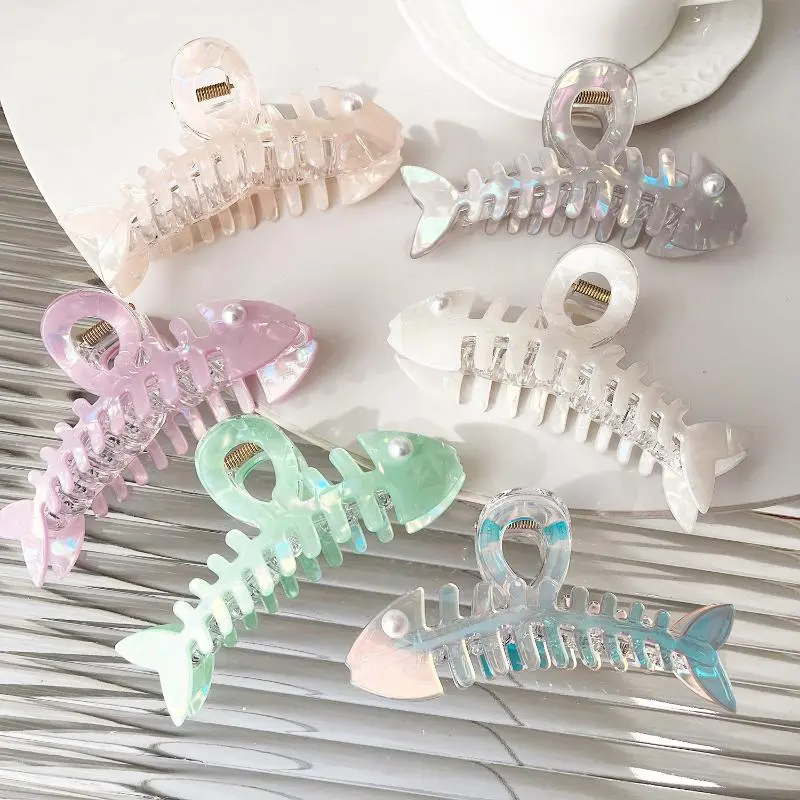 Fishbone Crab Hair Clip Creative Personality Shark Clip Temperament Princess Hair Claw Hair Accessories For Women Girls