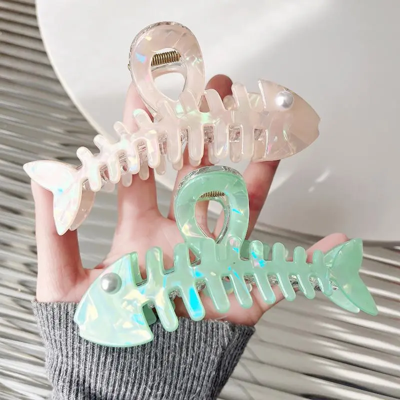 Fishbone Crab Hair Clip Creative Personality Shark Clip Temperament Princess Hair Claw Hair Accessories For Women Girls