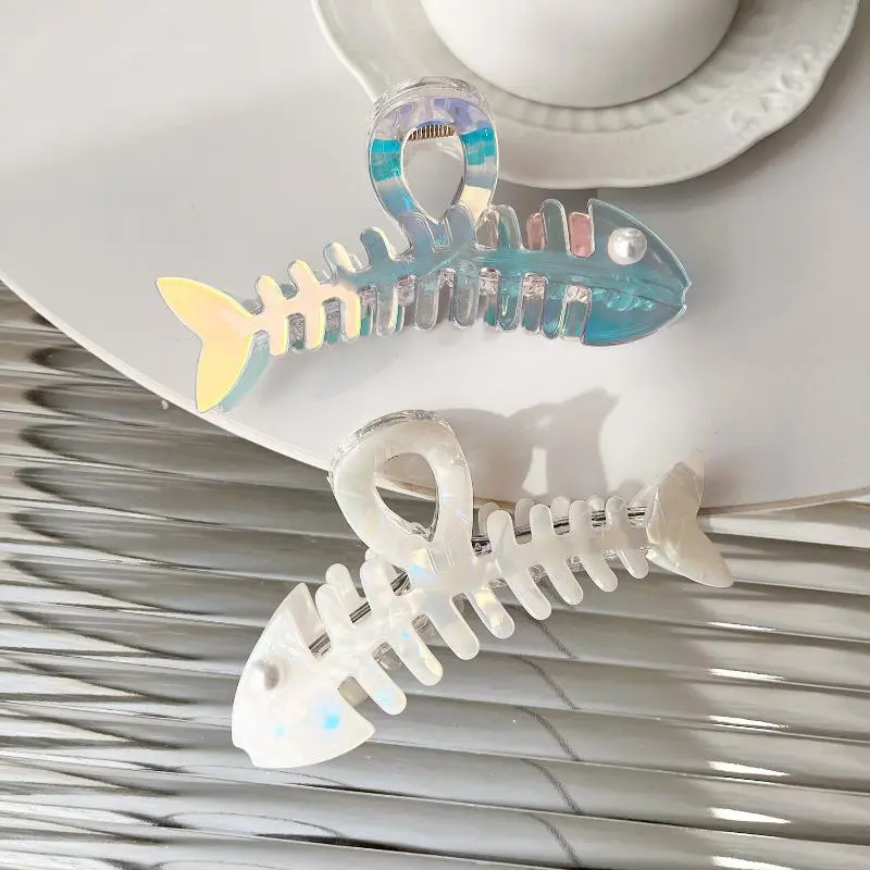 Fishbone Crab Hair Clip Creative Personality Shark Clip Temperament Princess Hair Claw Hair Accessories For Women Girls