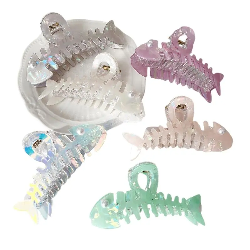 Fishbone Crab Hair Clip Creative Personality Shark Clip Temperament Princess Hair Claw Hair Accessories For Women Girls