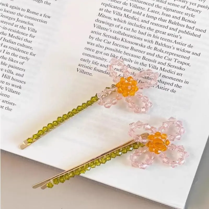 Korean Style Sweet Floral Hair Clips Side Bangs Hair Accessories Girls Hairpins Fashionable Hair Decorations