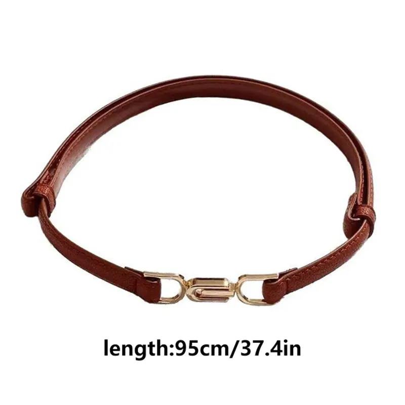 1PC Women's Fashion Adjustable Thin Belt in Plutonium Leather with Alloy Buckle; Ladies Dress Accessories