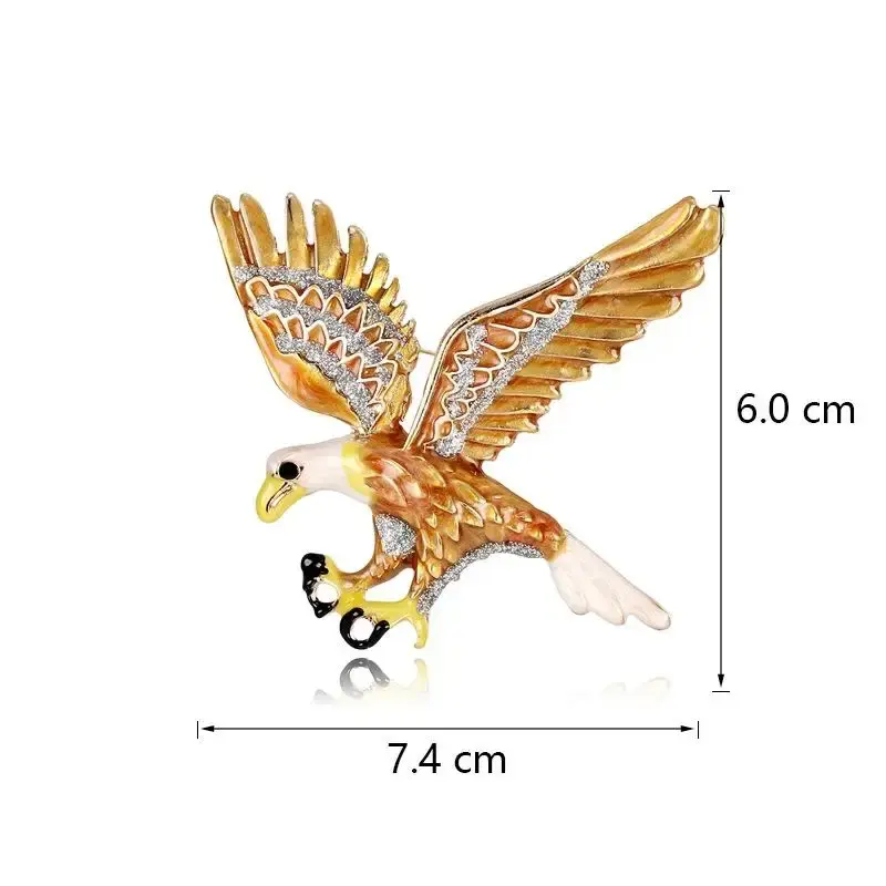 New Fashion Rhinestone Enamel Bird Brooch Cute Ainmal Hummingbird Eagle Brooches Scarf Dress Coat Lapel Pins Suit Badges Jewelry
