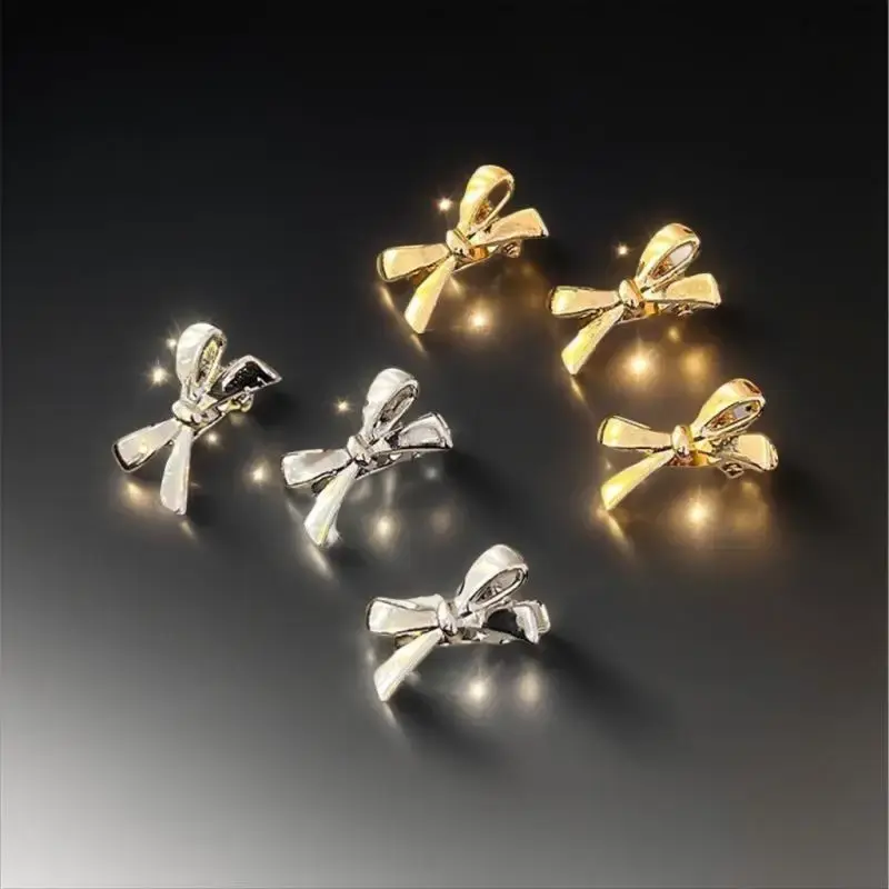6 Pieces Of Women's New Golden Bow Mini Hairpins, Sweet And Cool Girl Bangs Hairpins And Hair Accessories