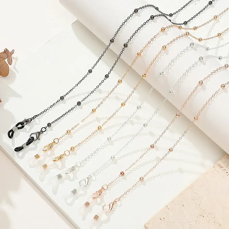 Handmade Beaded Eyewear Strap, Fashion Metal Summer Necklace for Glasses, Multifunctional Sunglass Lanyard, Girl's Mask Holder