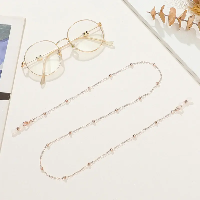 Handmade Beaded Eyewear Strap, Fashion Metal Summer Necklace for Glasses, Multifunctional Sunglass Lanyard, Girl's Mask Holder