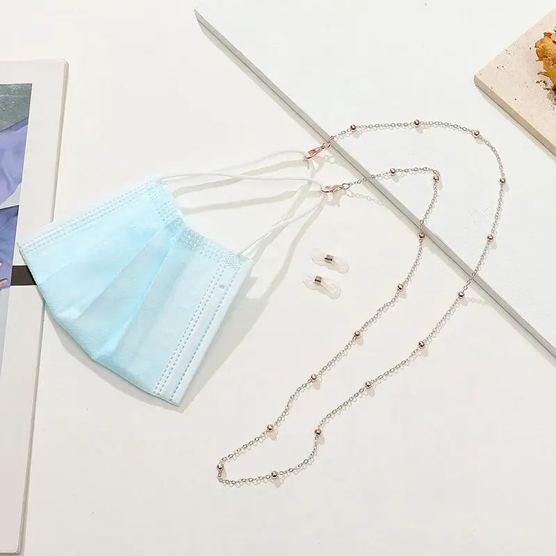 Handmade Beaded Eyewear Strap, Fashion Metal Summer Necklace for Glasses, Multifunctional Sunglass Lanyard, Girl's Mask Holder