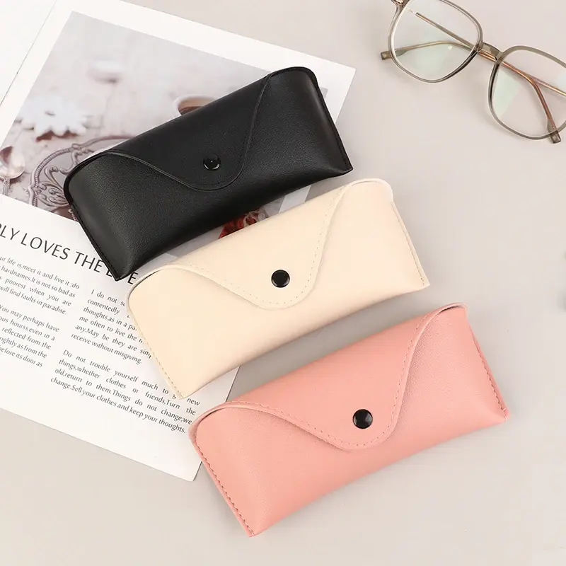 Glasses Box Solid Color High-end Leather Sunglasses Myopia Glasses Pressure Resistant Sunglasses Boxs Glasses Bags