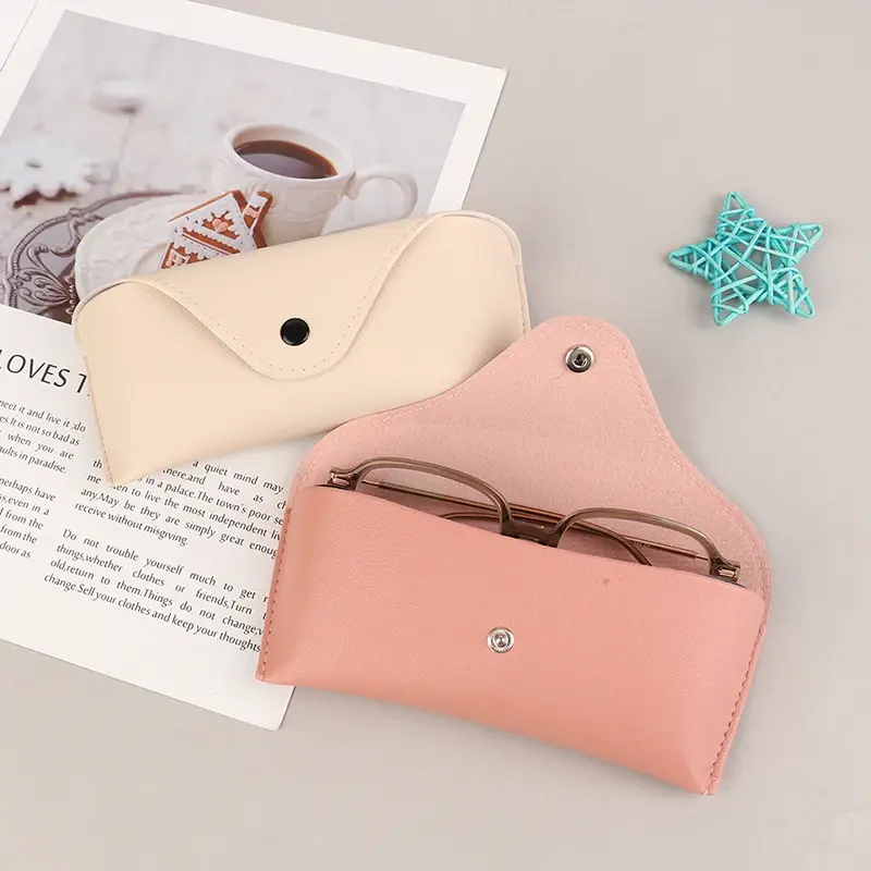 Glasses Box Solid Color High-end Leather Sunglasses Myopia Glasses Pressure Resistant Sunglasses Boxs Glasses Bags