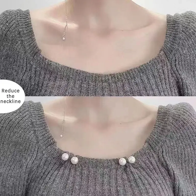 8PCS Pearl Non-slip Safety Pins Dress Brooch Decoration Dress Waist Fastening Pins Collar Adjustment Scarf Safety Fashion