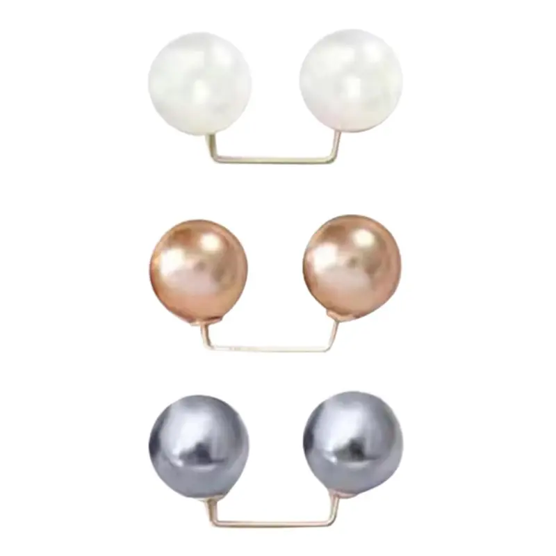 8PCS Pearl Non-slip Safety Pins Dress Brooch Decoration Dress Waist Fastening Pins Collar Adjustment Scarf Safety Fashion
