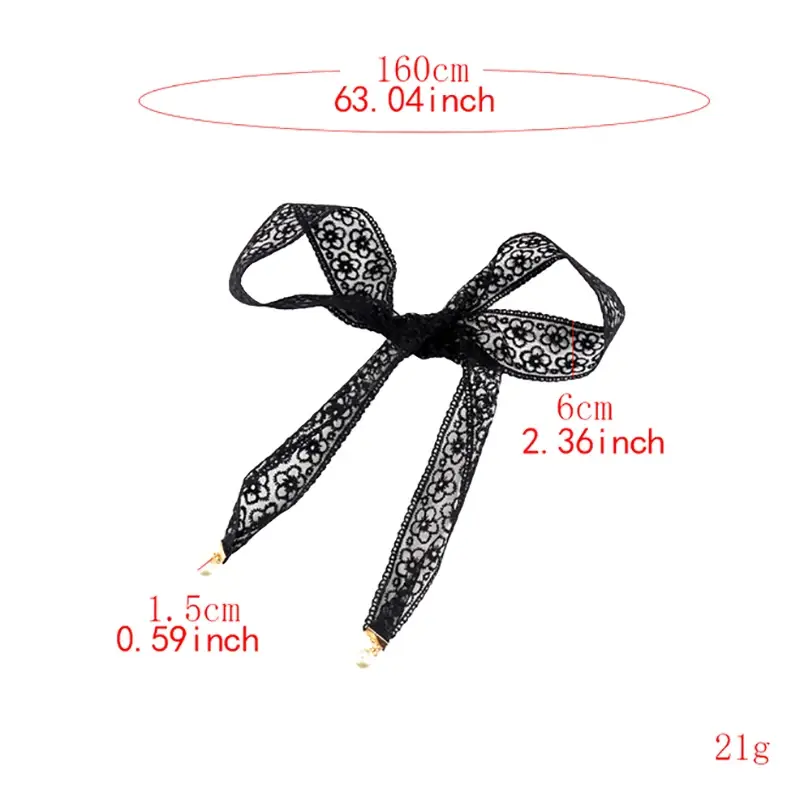 Korean Style Pearl Pendant Lace Knot Belt, Perfect Long Ribbon Scarf Detail for Skirts & Jackets