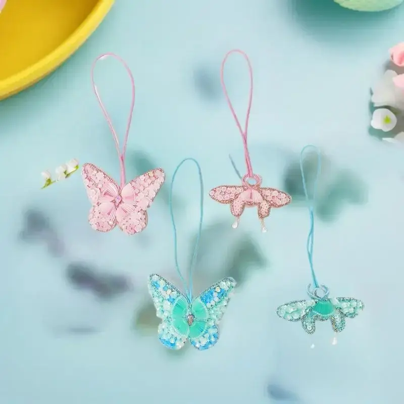 DIY Hand-Beaded Butterfly Leaf Fish Patch Hanging Ornaments Clothing Bag Pendant